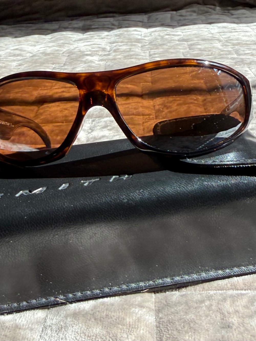 Smith polarized tortoise wrap around sunglasses